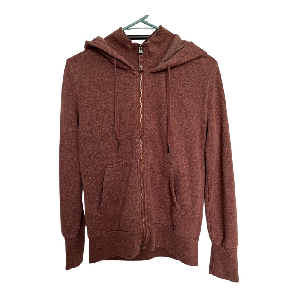 Prana Womens Cozy Up Hoodie Size Small Maroon Full Zip Pockets